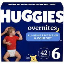 Huggies Overnites Nighttime Baby Diapers, Sizes: 3-7 | 36-66Count, Sizes 3-7 | 36-66 Count