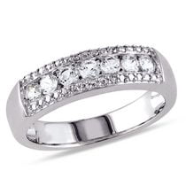 Miabella 5/8 Carat T.G.W. Created White Sapphire Sterling Silver Anniversary Band
