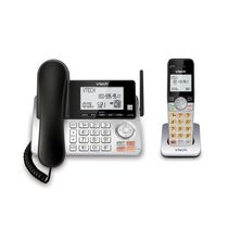 VTech Extended Range DECT 6.0 Expandable Corded & Cordless Phone with Answering System, CS5249 (Silver/Black)