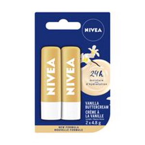 NIVEA Baume à lèvres Crème à la vanille 24H d'Hydratation, Paquet Duo