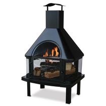 Endless Summer Outdoor Wood Burning Fireplace with Chimney Black
