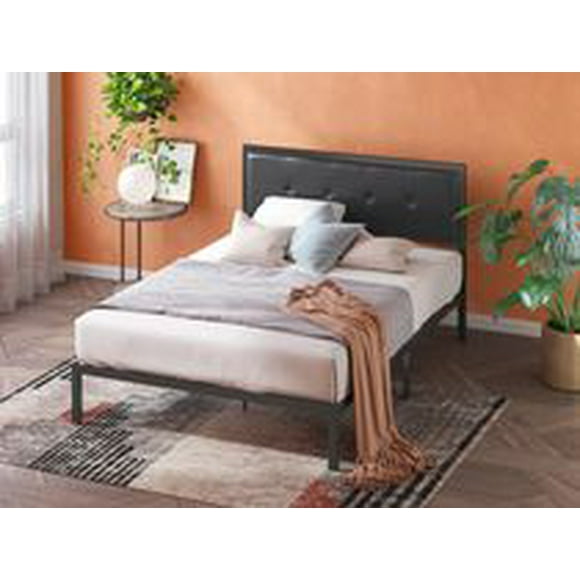 Zinus Cherie Faux Leather Upholstered Platform Bed Frame with Headboard