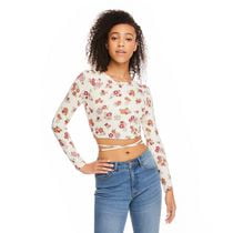 T-shirt écourté à encolure ras du cou Wild Skye pour femmes
