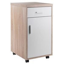 Winsome Kenner Mobile Storage Cabinet, 1 Drawer, Reclaimed Wood/White Finish
