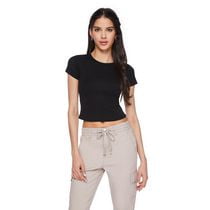 No Boundaries Women's Short Sleeve Baby Tee