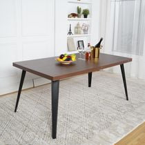 Homy Casa Computer Desk with Adjustable Legs and Dark Walnut Finish for Home Office or Workspace