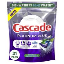 Sachets de détergent pour lave-vaisselle Cascade Platinum Plus ActionPacs, parfum montagnes Rocheuses