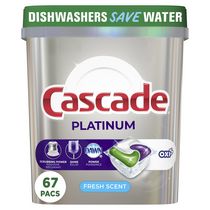 Sachets de détergent pour lave-vaisselle Cascade Platinum ActionPacs + Oxi, sachets de détergent, parfum frais