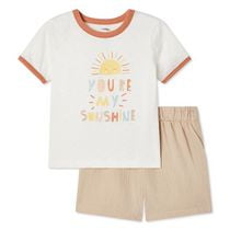 Ensemble 2 pièces avec t-shirt et short George collection non genrée pour nourrissons