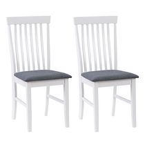 CorLiving Michigan Two Toned White-Grey Dining Chair, Set of 2