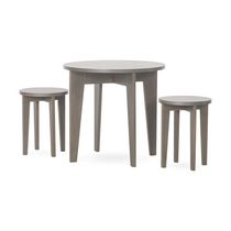 Forever Eclectic Geo Kids Round Wood Table and Chair Set (2 Stools Included)