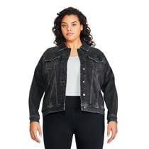 George Women's Plus Denim Trucker Jacket, Sizes 1X-4X