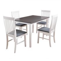 CorLiving Michigan Dining Set in Two Tone Grey and White, 5pc