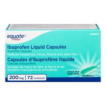 Equate Capsules d’ibuprofène liquide 200mg