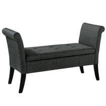 CorLiving Antonio Scrolled Fabric Storage Bench