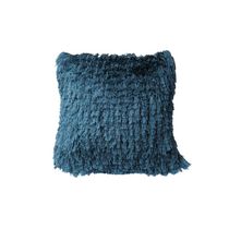 Coussin Poilu (Teal) - Set of 2