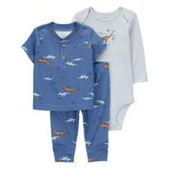 Carter's Child of Mine Ensemble 3 pièces bébé garçon motif dinosaure bleu Tailles Nouveau-né - 24 mois