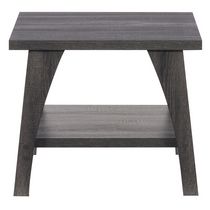 CorLiving Hollywood Dark Grey Side Table with Lower Shelf