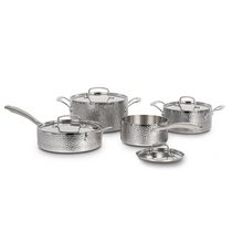 Cuisinart 8Pc Hand Hammered Tri-Ply Cookware Set - HTP-8SSC