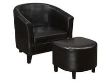 Monarch Specialties I 8050 Leather-Look Accent Chair Dark Brown 27 L x 28 D x 33 H 27 L x 28 D x 33 H