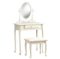 Monarch Specialties Vanity Set, Set Of 2, Makeup Table, Organizer, Dressing Table, Bedroom, Wood, Laminate, White, Traditional