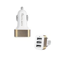 M 3 USB Car Charger Adaptor -Gold