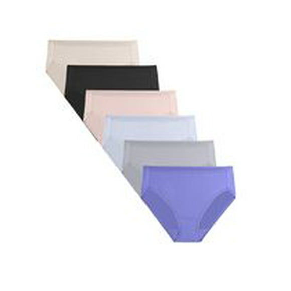 LADIES MICROFIBER HI-CUT, ASSORTED 6PK, Size 5 -9