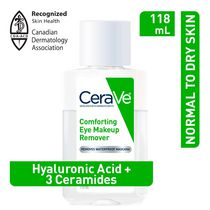 CeraVe Eye Makeup Remover | Waterproof Makeup Remover with Hyaluronic Acid and Ceramides | Developed with Dermatologists, Non-Comedogenic, Fragrance Free, Non-Greasy, 118 ml