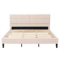 Bellevue Upholstered King Panel Bed with Slats and Headboard