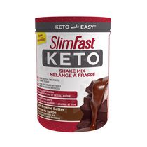 Slimfast Keto Shake Mix avec lactosérum et protéines de collagène, saveur de pâte à brownie au caramel, 390 grammes