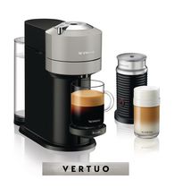 Machine à café et espresso Vertuo Next de Nespresso® par Breville avec mousseur à lait Aeroccino, Gris Clair