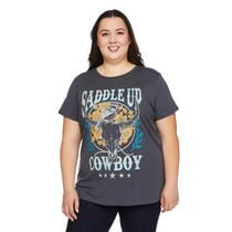 The Pink Closet Women's Plus Saddle Up Tee, Sizes 1X-4X