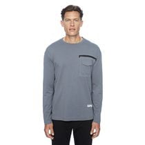 Dark Black Henley  à manches longues pour hommes