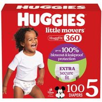 Huggies Little Movers HuggFit 360° Baby Diapers with 360° Waistband, Size 3-7, Count 136-70, HUGFIT 360 MC S3-7| Count 136-70