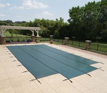 Couvre piscine rectangulaire pour piscine creusée, 5,4 m X 10,9 m, avec centre PVC tissé 1,2 m X 2,4 m