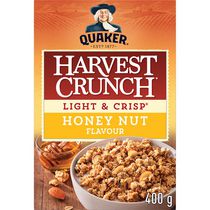 Quaker Croque Nature légères et croustillantes saveur miel et noix cereales granola
