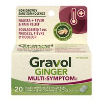 Gravol Ginger Multi-Symptom Cold and Fever Tablets with Willowbark