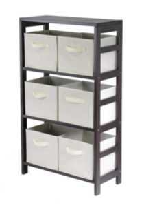 Winsome Capri 7pc Storage Shelf, Espresso/Beige Finish - 92851