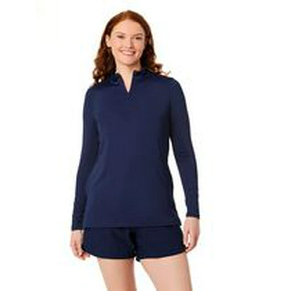 Lands' End Women's Size S-XXL Nylon Spandex Long Sleeve Swim Shirt with Zipper