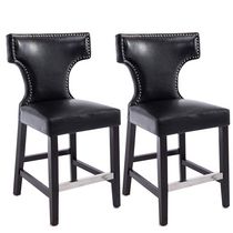 CorLiving Kings Studded Bonded Leather Counter Height Barstools