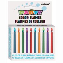 Porte-bougies avec bougies Party Eh! pour anniversaire à feu coloré