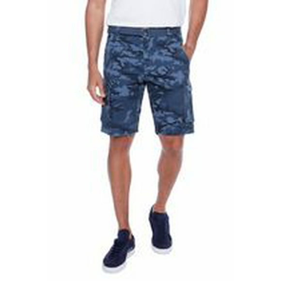Jeaniologie ™ Short Cargo Ceinturé pour Homme - Camo bleu Taille 28-38