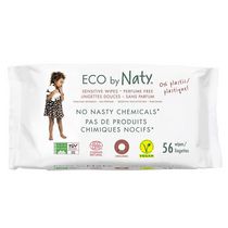 Lingettes épaisses pour bébé Eco by Naty pour peaux sensibles, sans parfum, hypoallergéniques, biodégradables et compostables, 12 paquets de 56 (672 lingettes)