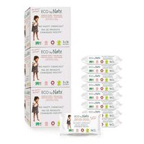 Lingettes épaisses pour bébé Eco by Naty pour peaux sensibles, non parfumées, hypoallergéniques, biodégradables et compostables, 3 boîtes de 168 (504 lingettes)