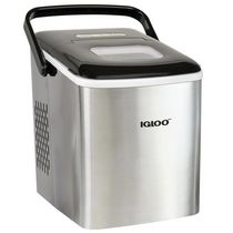 IGLOO® 26-Pound Automatic Self-Cleaning Portable Countertop Ice Maker Machine With Handle, Stainless Steel