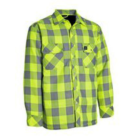 Forcefield Hi Vis Buffalo Plaid Quilt-Lined Flannel Shirt Jacket<br>*On-Line Exclusive
