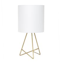Simple Designs Down to the Wire - Lampe de table avec abat-jour en tissu, or avec abat-jour