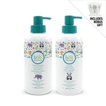 Baby Boo Bamboo All Natural 600ml 2pc Scented Wash & Lotion Set + Bonus Gift – 3x Baby Travel Wipes