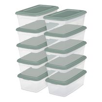 Sterilite Set of (10) 5.7 L Storage Boxes- Aqua