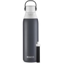 Brita® Stainless Steel Water Bottle with Filter, 591 mL Premium Double Insulated Water Bottle, Carbon
